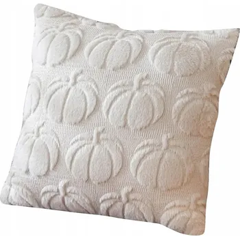 Povlak na dekorativní polštářek Dekorační povlak na polštář 45x45 Polarový s dýněmi Podzimní Halloween Dýně Bílá