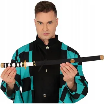 Dětská zbraň SAMURAJSKÝ MEČ 60 CM - PLASTOVÁ HRAČKA - ČERNÝ - IDEÁLNÍ NA HALLOWEEN