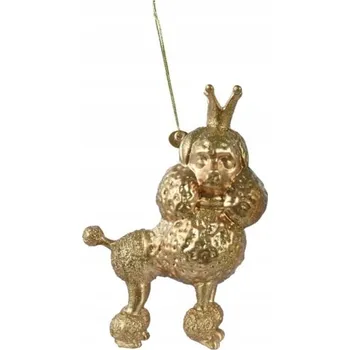 Vánoční dekorace Vánoční Koule - zlatý pes, pudl