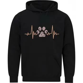 Pánská mikina Pánská mikina Kardiogram a Psí Tlapka (Velikost: 5XL, Barva: Černá)