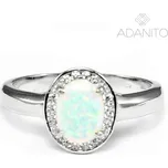 Stříbrný opálový prsten se zirkony