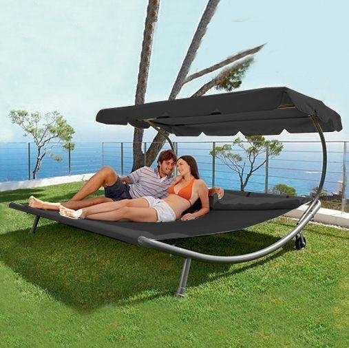 Relaxační lehátko pro 2 osoby Craftfield BAHAMA - ČERNÁ