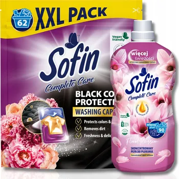 Kapsle na praní SOFIN Kapsle na Praní Black 62ks + tekutá aviváž 1,8L na 90 praní
