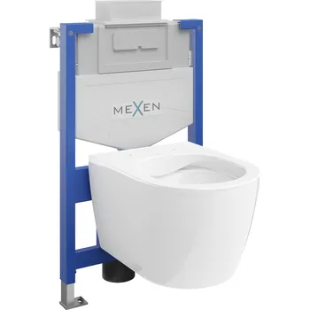 Klozet Mexen podomítkový WC set rám Fenix XS-U s WC mísou Carmen, bílý lesk - 6853388XX00 Podomítkové WC sady