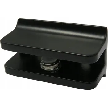 police Černá podpěra/držák skleněné police pro police o tloušťce 6 mm