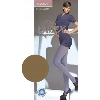 Dámské punčochy Vzorované Punčocháče Knittex Agata + 200 DEN, černé Nero, velikost 5