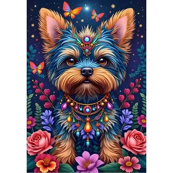 Puzzle Alipson puzzle pejsek v říši květin 1000 dílků