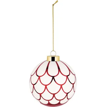 Vánoční dekorace Alessi DELIGHT Skleněná Vánoční Koule na vánoční stromek / Červené jazyky