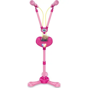 Hudební nástroj pro děti PLEJO Stojan se 2 mikrofony - růžová