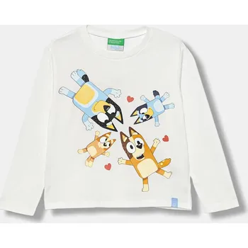 Chlapecké tričko Dětské bavlněné tričko s dlouhým rukávem United Colors of Benetton 3I1XG10KI.P.seasonal bílá 00X, vel. 116