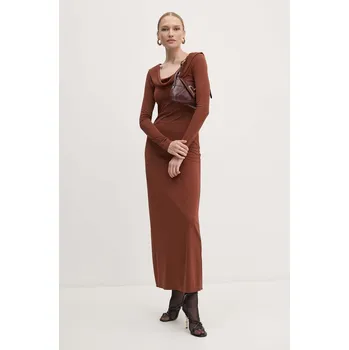 Dámské šaty Šaty Twinset hnědá barva, maxi, 242TF2150 88X, vel. 36