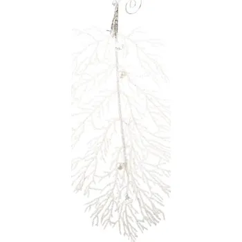 Vánoční dekorace Casa de Engel Plastová zimní větvička - bílá