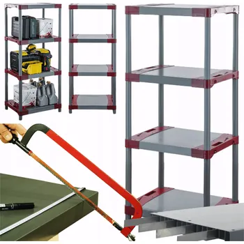 Dílenský regál Plastový skladový regál Wamar-Sosenka 138 x 50 x 46 cm, nosnost až 120 kg na polici