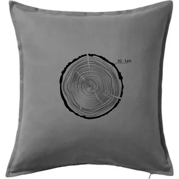 Polštář Letokruhy - 62 - Polštář 50x50 - 50x50 - Pouze potah ( Tmavě šedý melír )