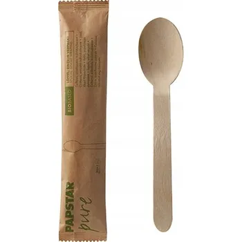 Jednorázové nádobí Dřevěné lžíce 16 cm, jednotlivě balené 50 ks