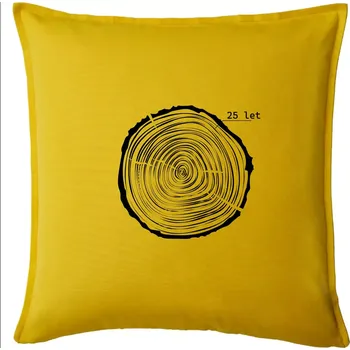 Polštář Letokruhy - 25 - Polštář 50x50 - 50x50 - Pouze potah ( Žlutá )