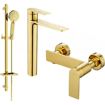 Vodovodní baterie Mexen Zero DQ40 sprchová sada, zlatá - 71114DQ40-50 Bateriové soupravy