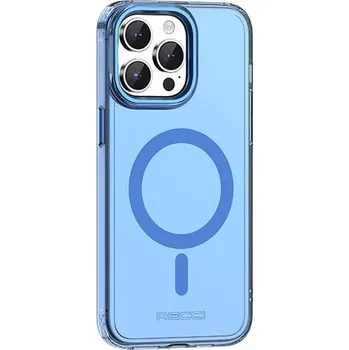 Pouzdro na mobilní telefon Kovovo-silikonový MagSafe obal Recci RPC-A168 pro iPhone 15 Pro - Modrá