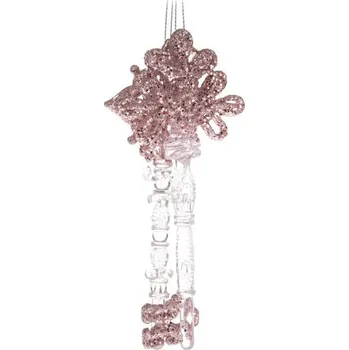 Vánoce Casa de Engel Plastový závěsný klíč - růžový - sada 2ks