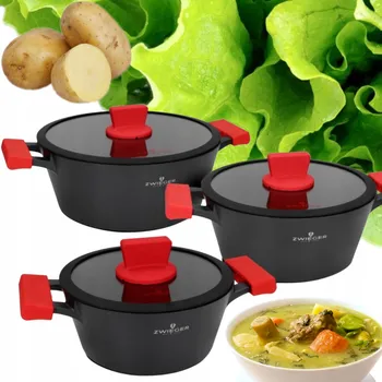 Sada nádobí Zwieger Obsidian sada hrnců 6 ks černá
