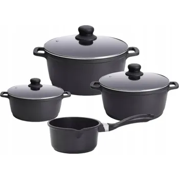 Sada 4 hrnců SSW Crispy 16 cm, 20 cm, 24 cm + rendlík 16 cm, indukce, 3 poklice