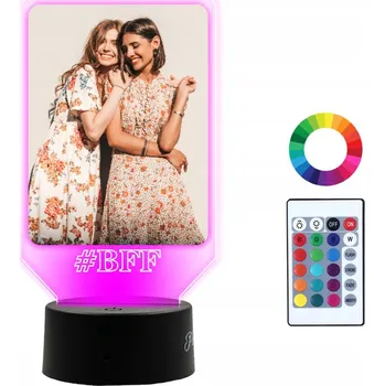 Noční světlo LAMPičKA na SKLE Psí Tlapka Vaše Fotka 3D LED RGB + DÁLKOVÝ OVLADAČ 16 BAREV