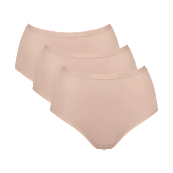 Kalhotky Dámské kalhotky GO Daily Cotton Highwaist 3P - BROWN - béžové 00LZ - SLOGGI BROWN M