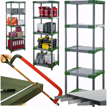 Dílenský regál Plastový regál do sklepa 180x50x46 cm ECO ZESÍLENÝ ROBUSTNÍ