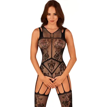 Dámské spodní prádlo Pikantní body F239 bodystocking - Obsessive S/M/L Černá