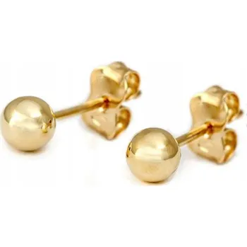 Náušnice Zlaté náušnice 585 kuličky hladké puzeta 4,5 mm