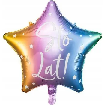 Balónek Fóliový balónek HVĚZDA Barevný Všechno nejlepší! 40 cm