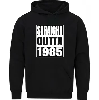 Pánská mikina Pánská mikina Přímo z roku 1985 Straight Outta (Velikost: 5XL, Barva: Černá)