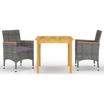 Zahradní sestava zahrada-XL 3dílný zahradní jídelní set šedý 3067676