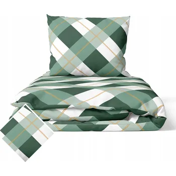 Povlečení Povlečení 160x200cm 2x70x80cm, 140g/m2, 100% bavlna , vzor: bylina tartan