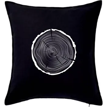 Polštář Letokruhy 50 bez věku - Polštář 50x50 - 50x50 - Pouze potah ( Černá )