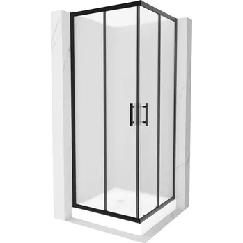 Mexen Rio čtvercová sprchová kabina 70 x 70 cm, matná, černá + sprchová vanička Rio, bílá - 860-070-070-70-30-4510 Sprchové kouty s vaničkou
