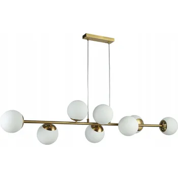 ZÁVĚSNÁ LAMPA KOULE 8 STÍNIDEL ZLATÁ BROUŠENÁ LUSTR DO OBÝVÁKU LED