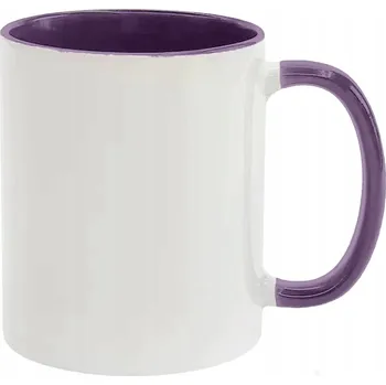 Hrneček pro sublimaci UNISUB SM-058 330 ml bílý s fialovým vnitřkem a uchem