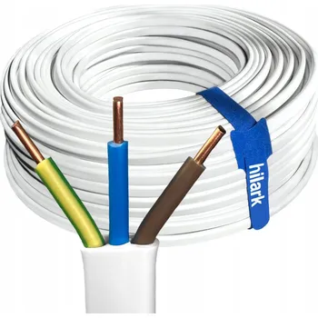 elektrický kabel Plochý alarmový kabel, elektrický, instalační YDYp Hilark 3 x 2,5