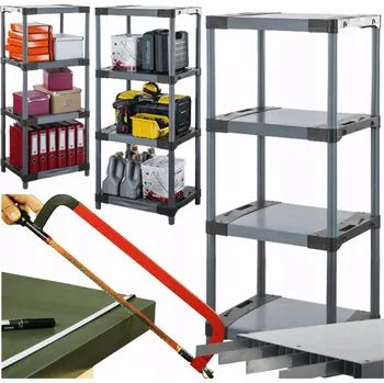 Dílenský regál Plastový regál Wamar-Sosenka 4 police, nosnost 120 kg, 138x50x46 cm