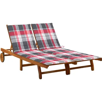 Zahradní lehátko zahrada-XL Zahradní lehátko pro 2 osoby s poduškami masivní akácie 3061387