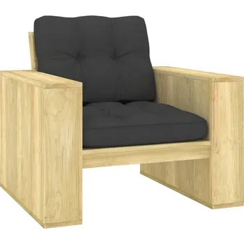 zahrada-XL Zahradní židle s antracitovými poduškami impregnovaná borovice 3065741