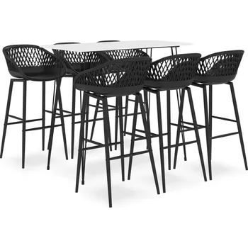 Jídelní set zahrada-XL 7dílný barový set bíločerný 3057417