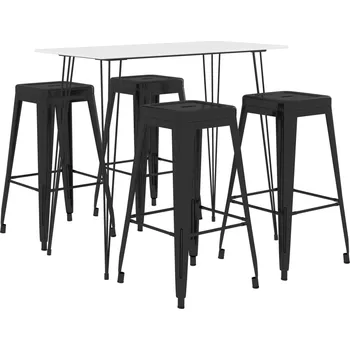 Jídelní set zahrada-XL 5dílný barový set bíločerný 3057401