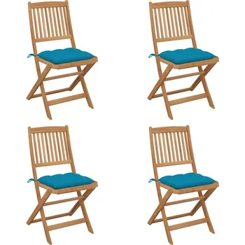 zahrada-XL Skládací zahradní židle s poduškami 4 ks masivní akácie 3064690