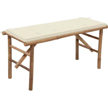 Zahradní lavice zahrada-XL Skládací zahradní lavice s poduškou 118 cm bambus 3063851