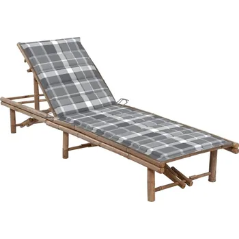 Zahradní lehátko zahrada-XL Zahradní lehátko s poduškou bambus 3061646