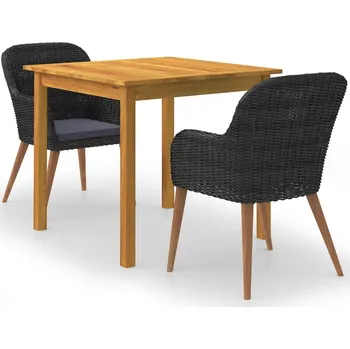 Zahradní sestava zahrada-XL 3dílný zahradní jídelní set černý 3067730