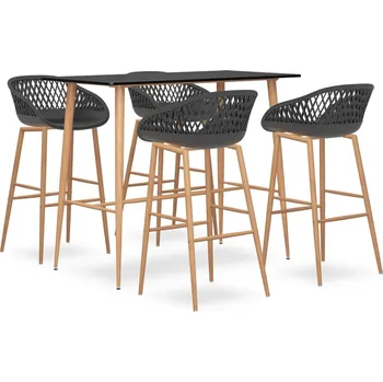 Jídelní set zahrada-XL 5dílný barový set černo-šedý 3057464