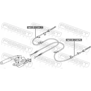 Lanko parkovací brzdy 07100-SN413LH LANKO RUČNÍ BRZDY FEBEST LEVÉ